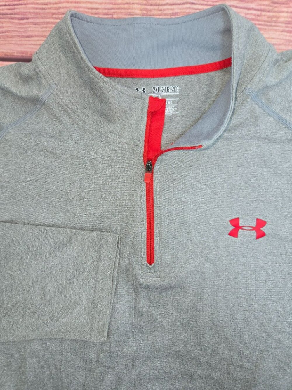 Under Armour Mens Loose Fit Gray 1/4 Zip Athletic Shirt XXL